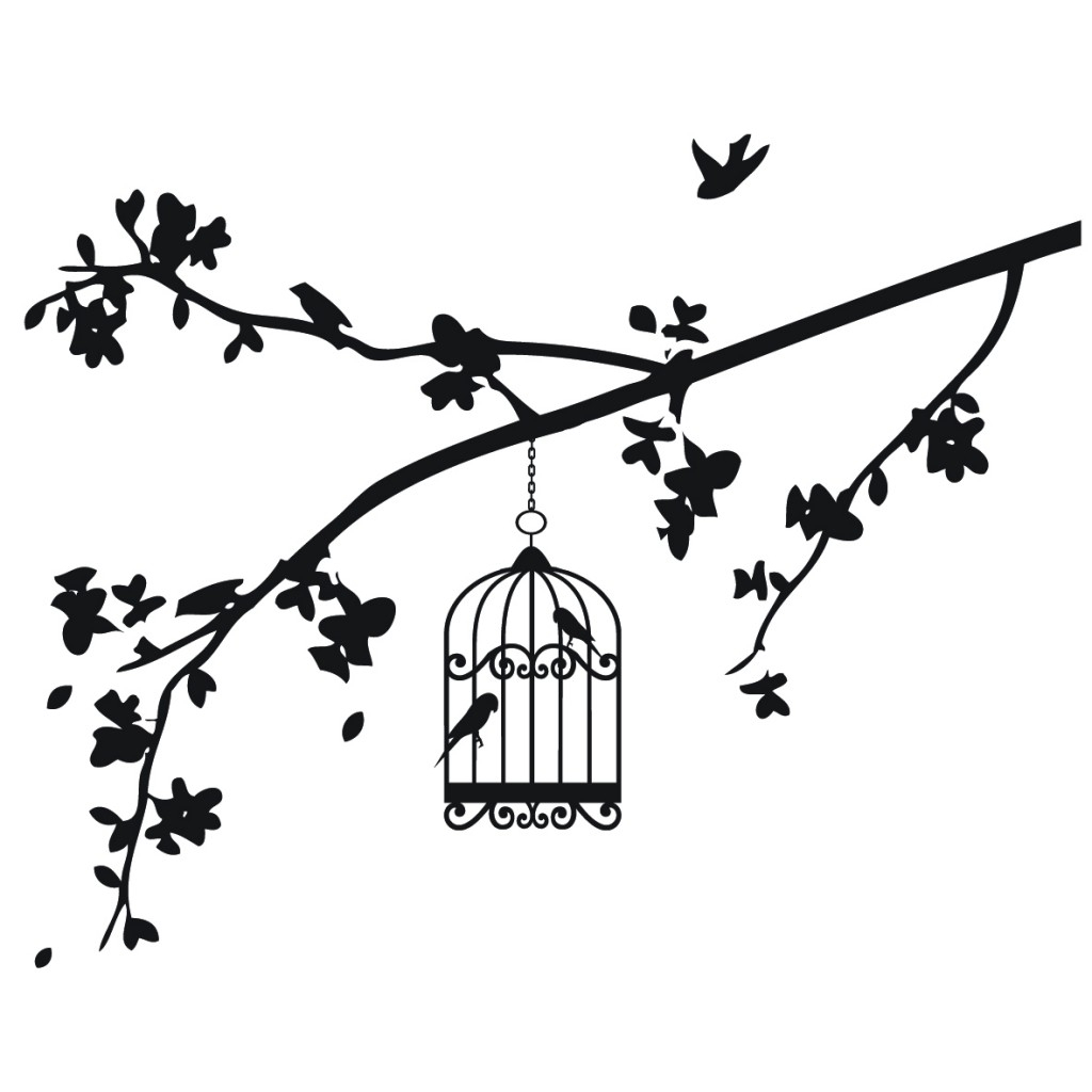 1024x1024 Bird In Cage Drawing Black And White Drawings Of Bird, Birdcage