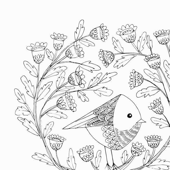 694x694 Print Small Bird In Tree Love Objects