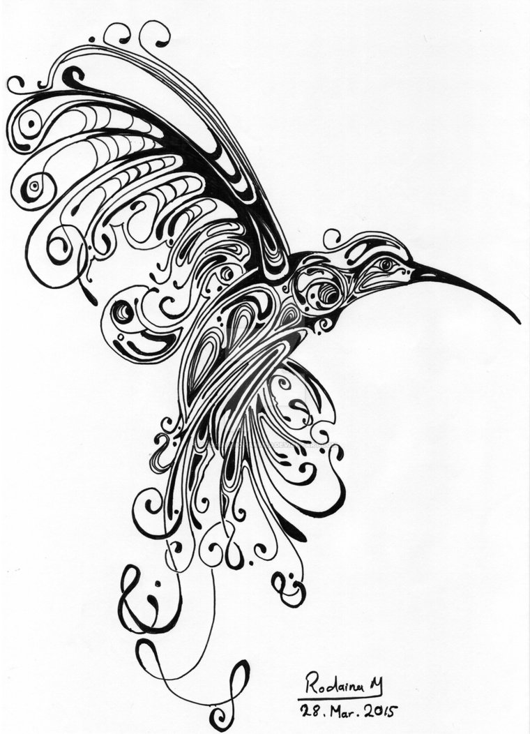 760x1052 Black Bird In Black Ink By Rodainamohammed