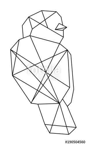 302x500 Geometric Bird Line Art