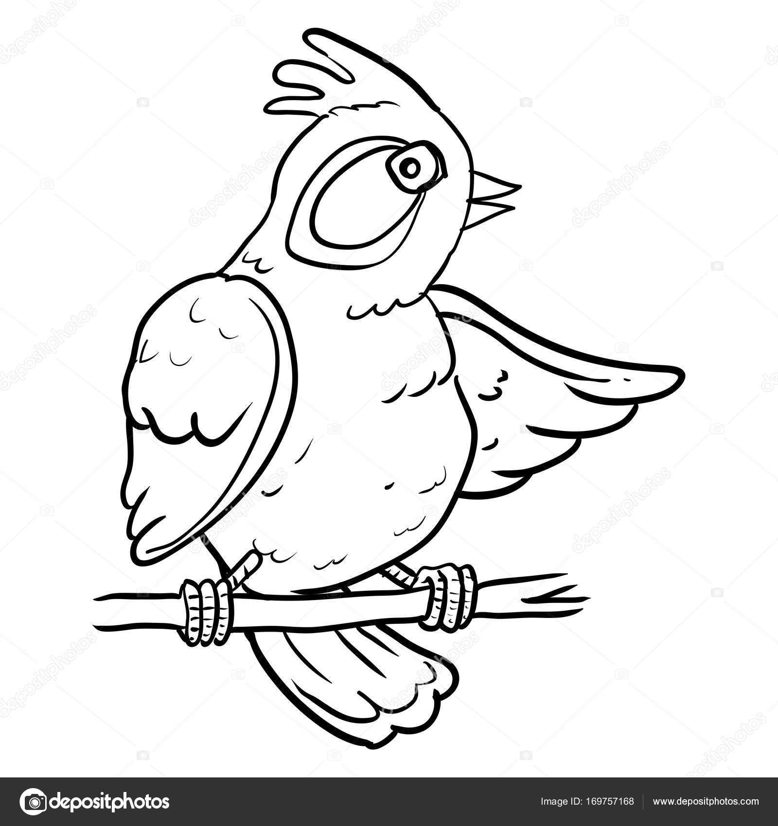 1600x1700 Cartoon Bird On Branch Tree