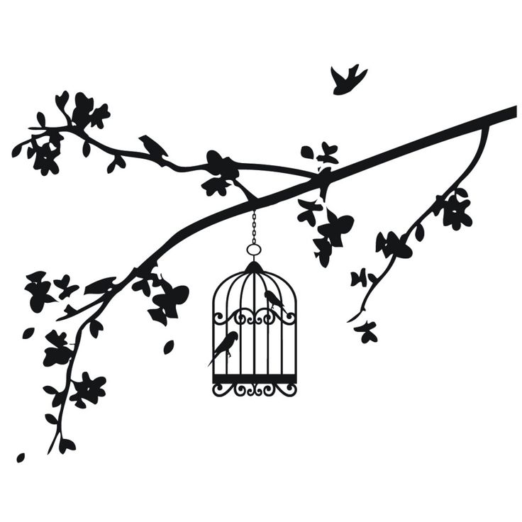 736x736 Drawn Birdcage Tree