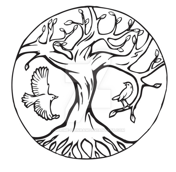 600x586 Tree Of Life With Birds By Mirime