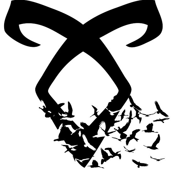 550x550 Black Angelic Rune (Birds) (Wallpaper,art) Runes