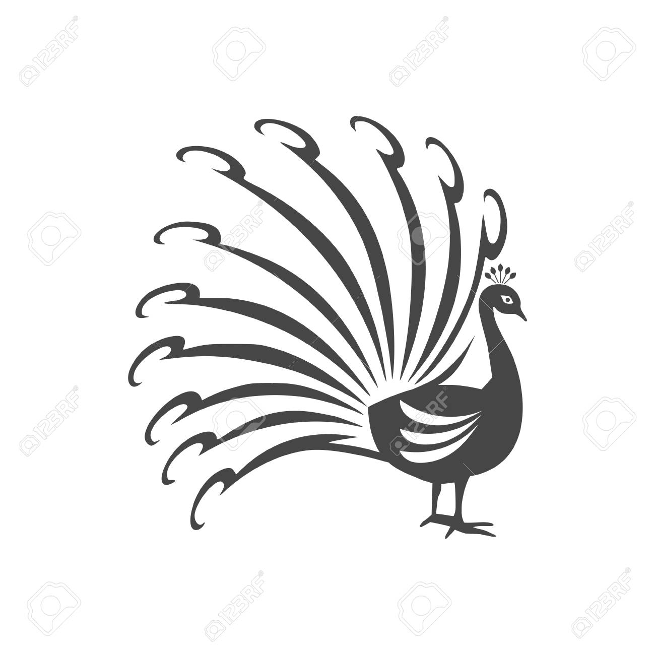 1300x1300 Stylized Silhouette Of A Peacock