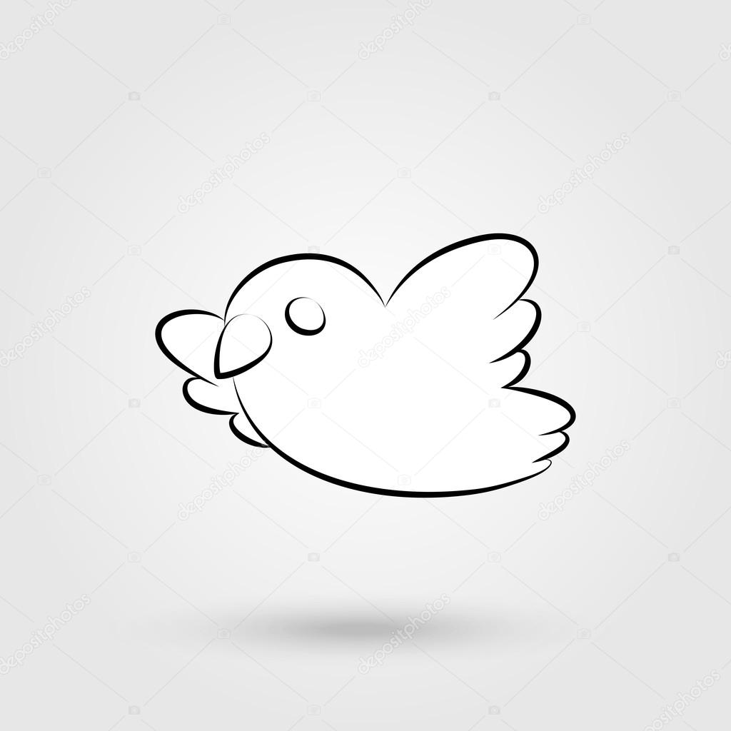 1024x1024 Bird Icon With Shadow Stock Vector Vilnarobotav3d