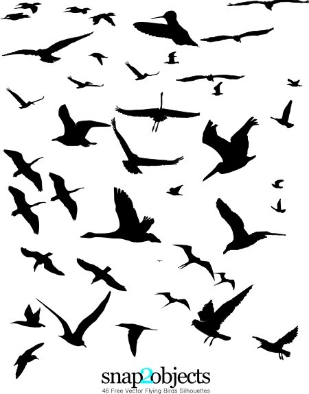 450x575 46 Free Vector Flying Birds Silhouettes