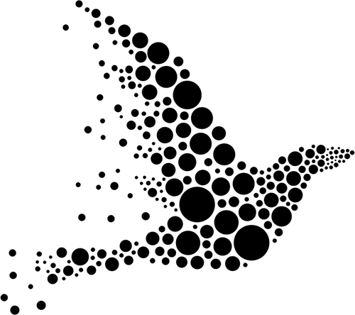 500x444 Vector Clip Art Of Bird Silhouette Drawn From Black Dots Public