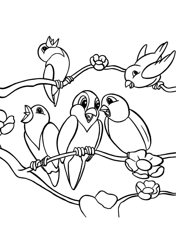 600x845 Love Birds Coloring Page Kids Drawing And Coloring Pages