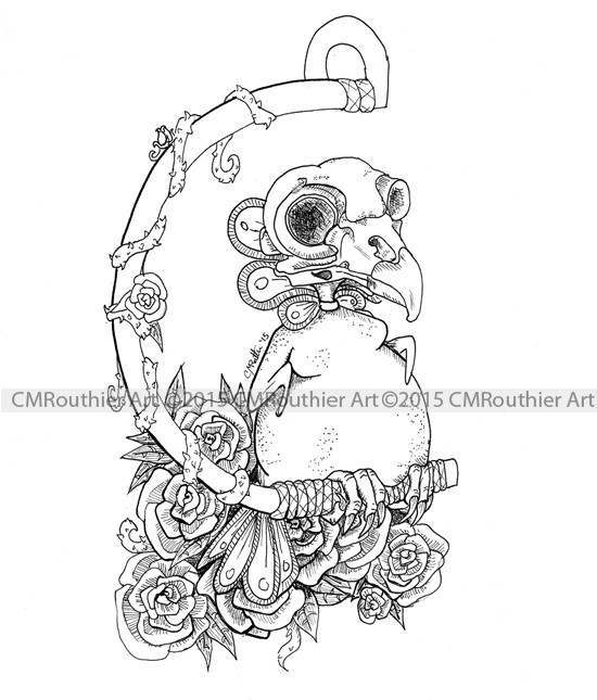 550x645 Bird Skull Swing The Artistrator