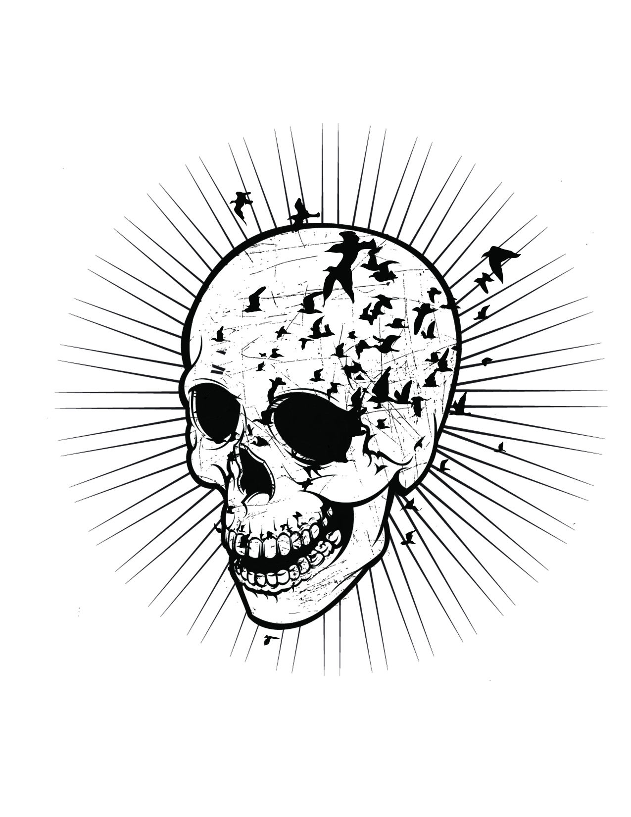 1275x1650 Skull Of Birds By Webb654