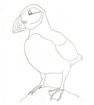 400x445 Tutorial Drawing An Atlantic Puffin