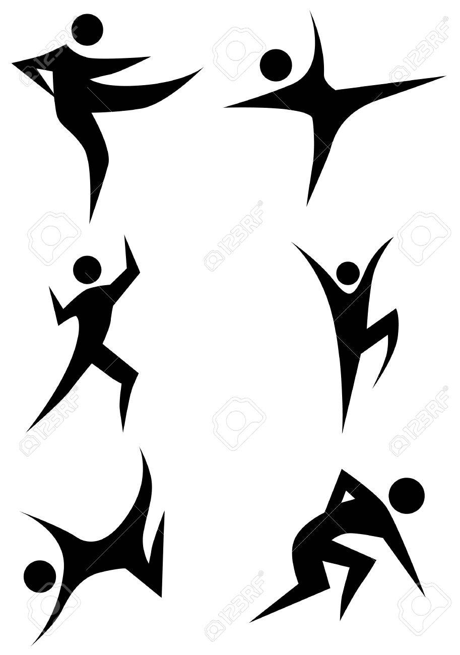 913x1300 Karate Stick Figure Icon Set Isolated On A White Background