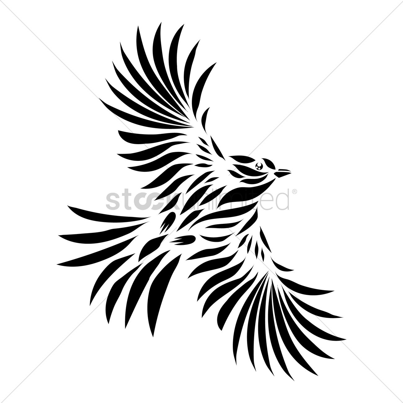 1300x1300 Free Bird Tattoo Vector Image