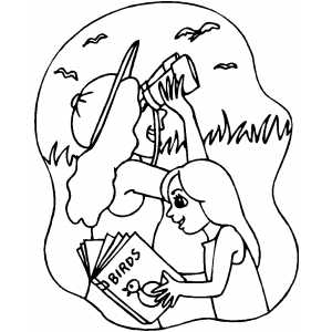 300x300 Watching Coloring Sheet