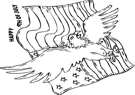 476x333 Eagle National Bird Drawing Coloring Page Image Clipart Images