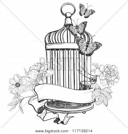 450x470 Birdcage Images, Illustrations, Vectors