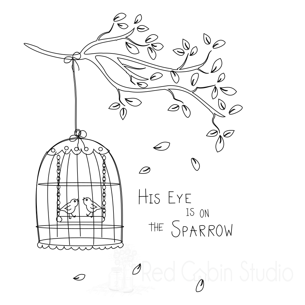 1067x1067 Birdcage Sketch Svg Digital Download