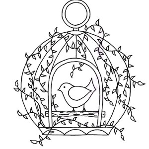300x300 Four Bird Cage Hanging With Chains Coloring Pages Best Place
