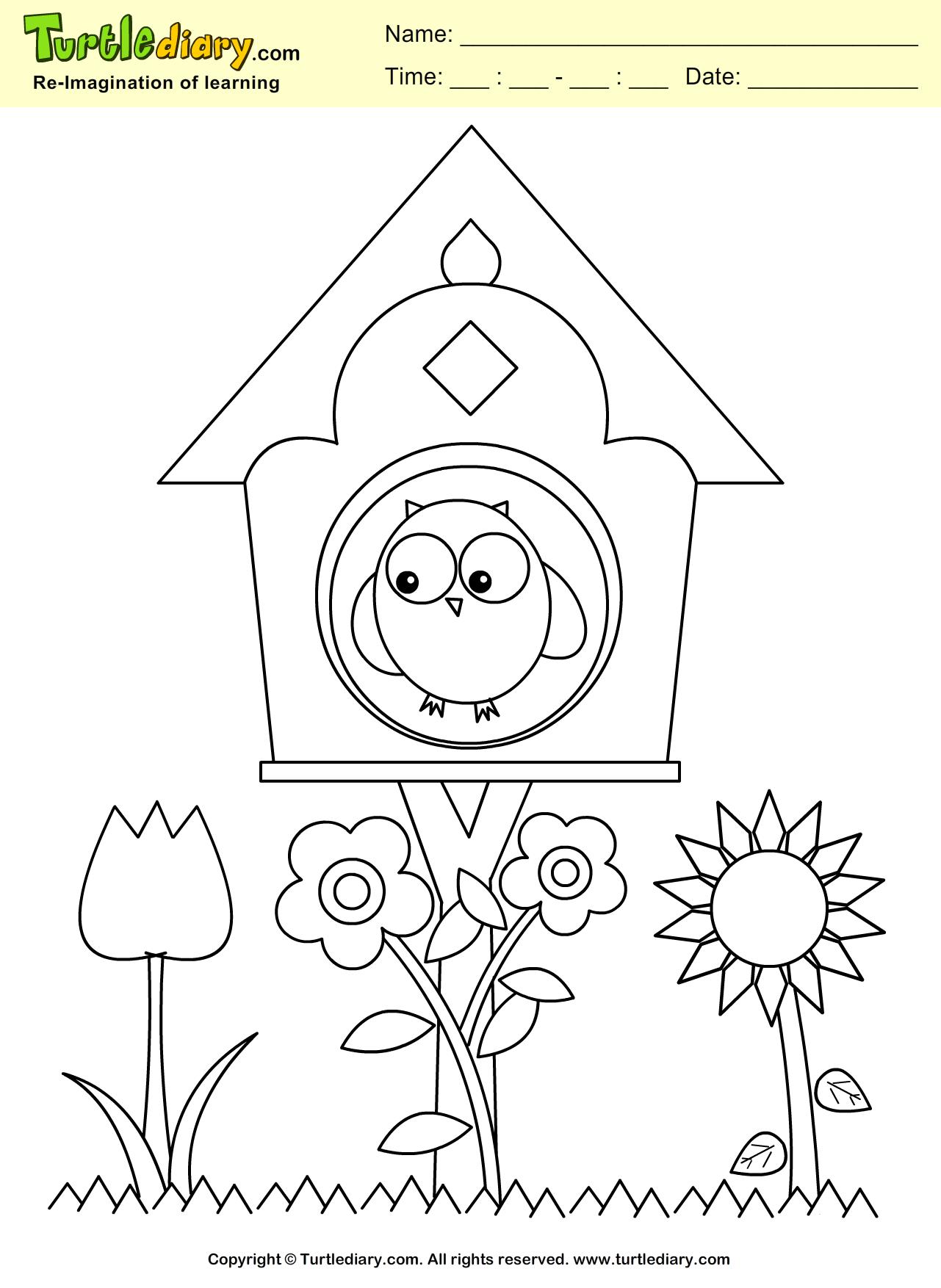 1281x1754 Bird House Coloring Sheet Coloring Sheets