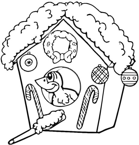 463x480 Christmas Birdhouse Coloring Page Free Printable Coloring Pages