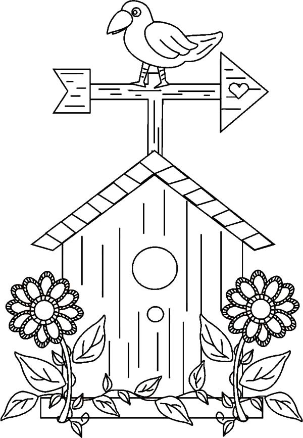 600x867 Awesome Bird House Coloring Pages Best Place To Color