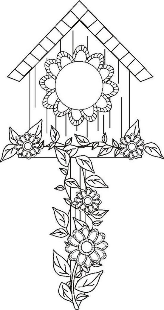 550x1036 Birdhouse Coloring Page Many Interesting Cliparts