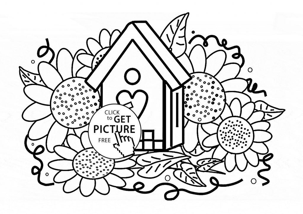 1024x723 Free Coloring Pages Bird Houses New Birdhouse Coloring Page Cute