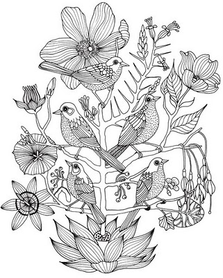 Birds And Flowers Drawing at GetDrawings | Free download