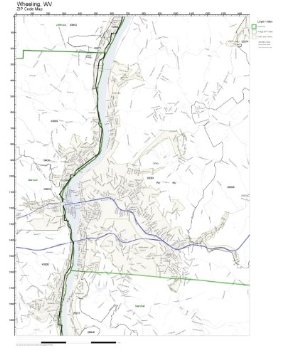 285x355 Buy 1870 Birds Eye Map Of Wheeling, West Virginia Birds Eye View