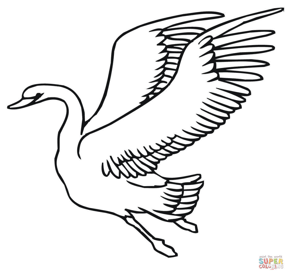 1136x1080 Flying Swan Coloring Page Free Printable Coloring Pages
