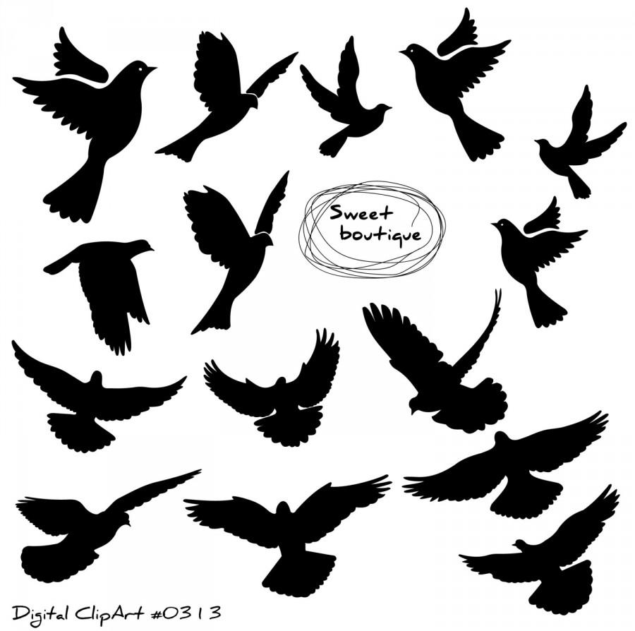 900x894 Birds Silhouette, Digital Bird Clip Art, Clipart Bird, Bird