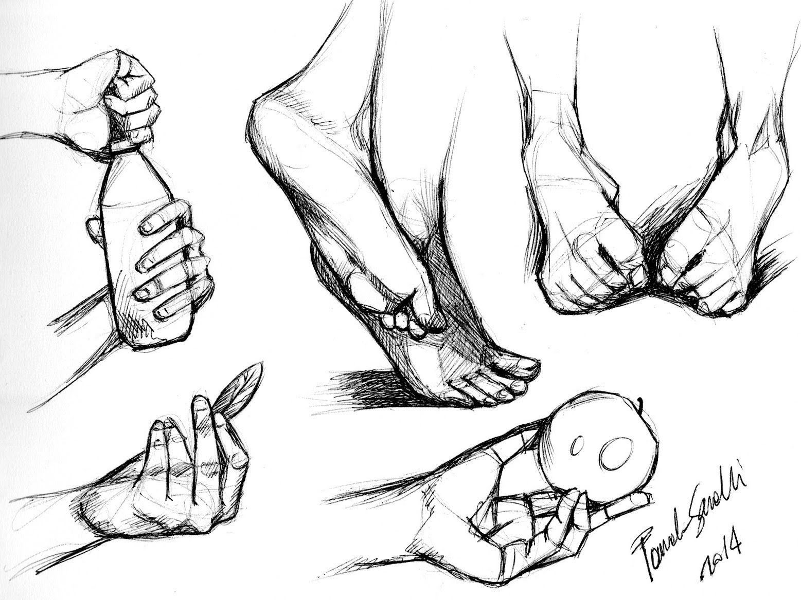 1557x1168 Disegni Speed Di Mani E Piedi, Con Penna Biro. Sketch Drawing