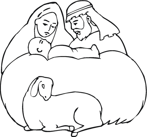 480x449 Birth Of Jesus Coloring Page Free Printable Coloring Pages
