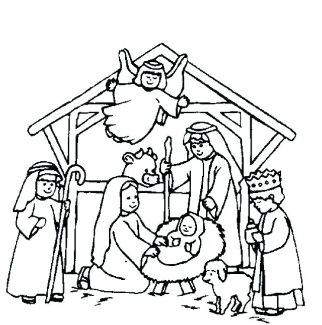 640x647 Coloring Page Nativity Nativity Coloring Pages Birth Of Printable
