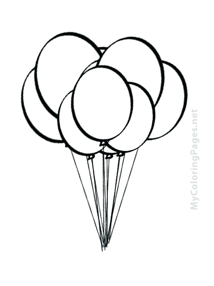 728x971 Coloring Pages Of Balloons Birthday Balloon Printable Coloring