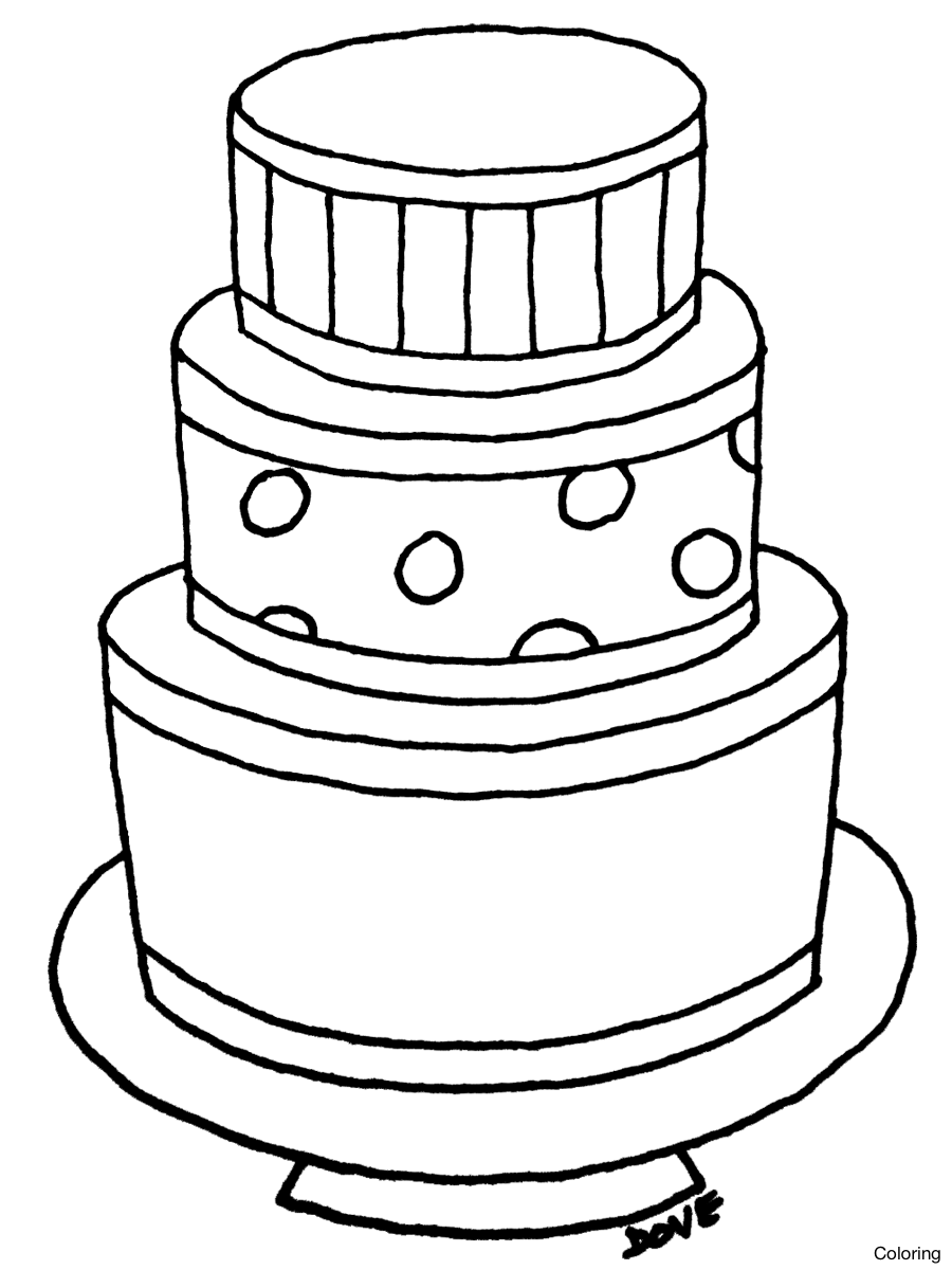 900x1200 Ptodkxggc Drawing Of A Cake Coloring Very Nice Drawings Birthday