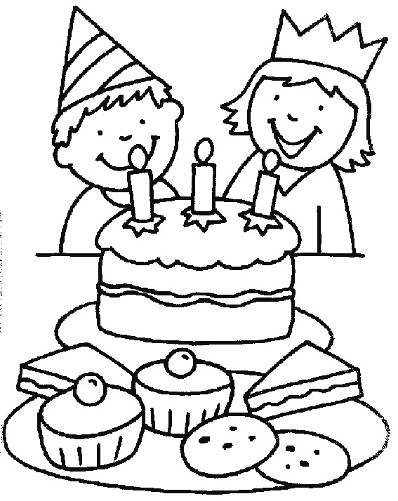 567x714 Fascinating Birthday Cake Coloring Page 38 On Line Drawings