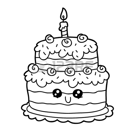 Birthday Cake Drawing Cartoon at GetDrawings | Free download