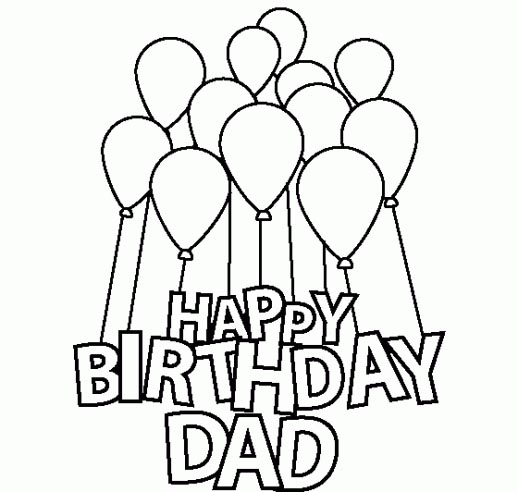 518x492 Colorings Happy Birthday Dad Coloring Cake Drawing