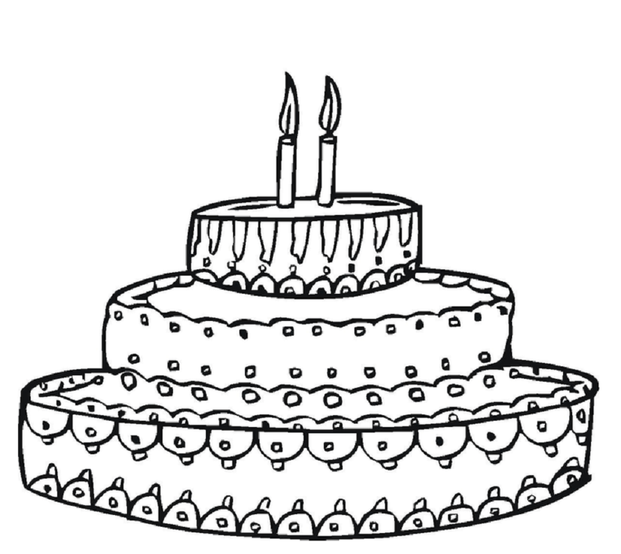 890x794 Colour Drawing Free Wallpaper Birthday Cake Printable Coloring