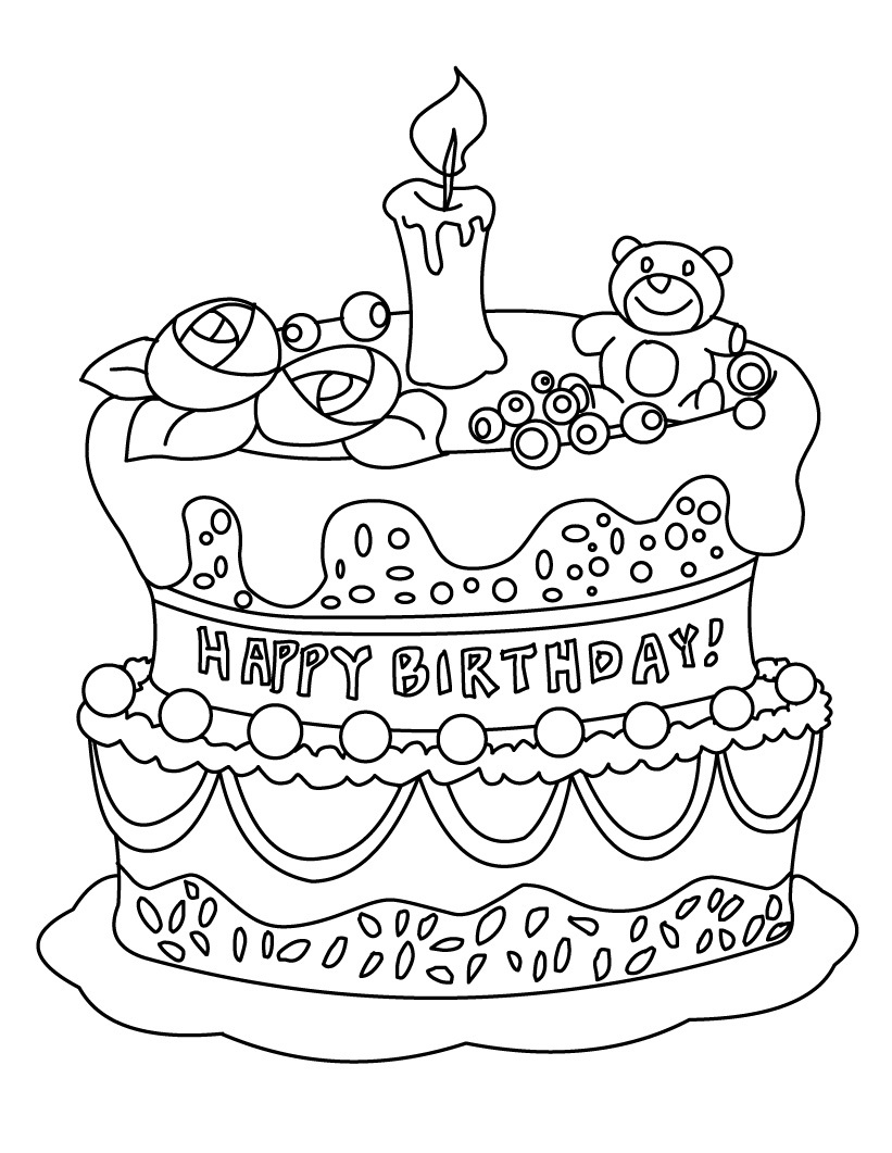 821x1061 Birthday Cake Coloring Pages Birthday Cake Coloring Pages Free