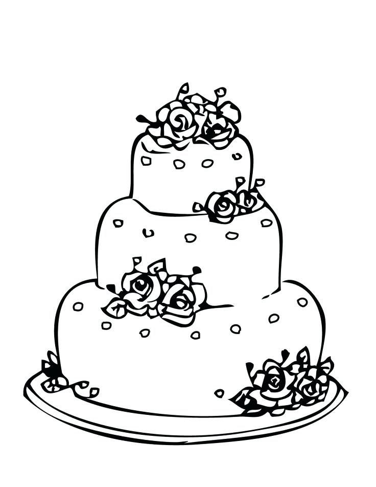 736x952 Birthday Cake Coloring Pages Free Best Cakes Images On Drawings