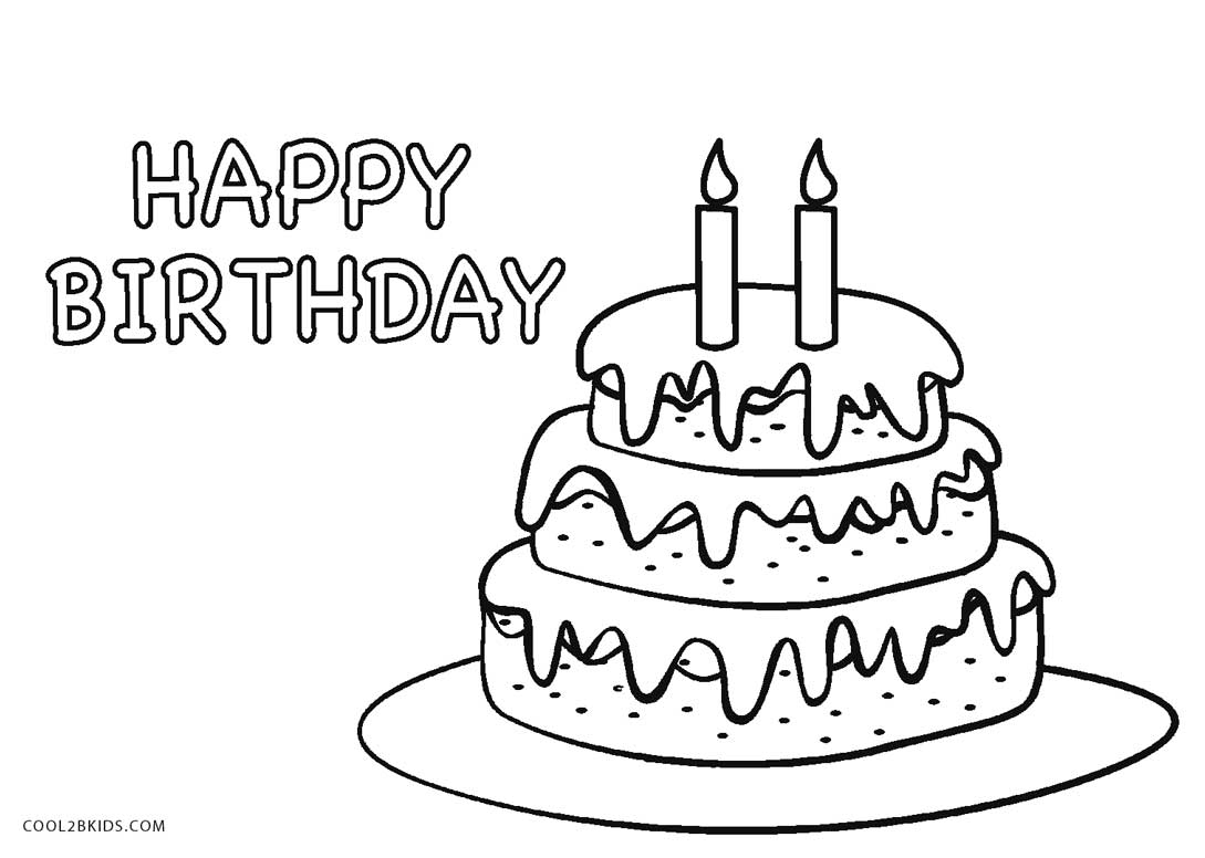 1089x776 Coloring Pages Birthday Cake Coloring Pages Printable Birthday