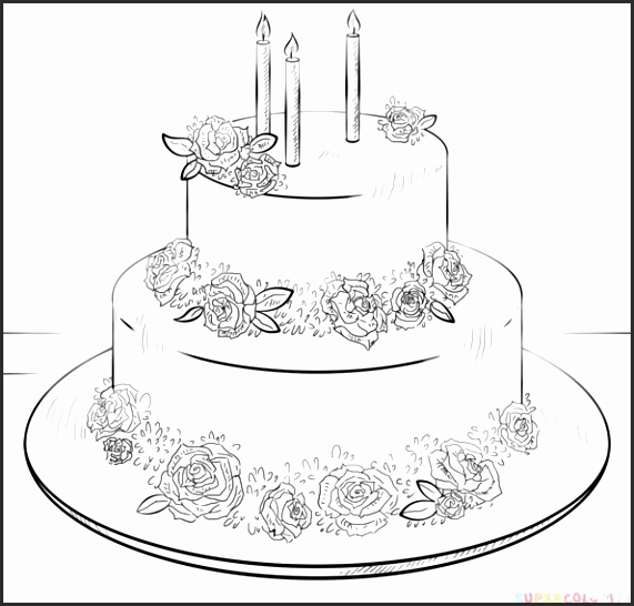 571x546 Drawing Pictures Of Birthday Cakes Ejquh Lovely Birthday Cake Line