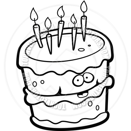 460x460 Birthday Cake (Black And White Line Art) By Cory Thoman Toon