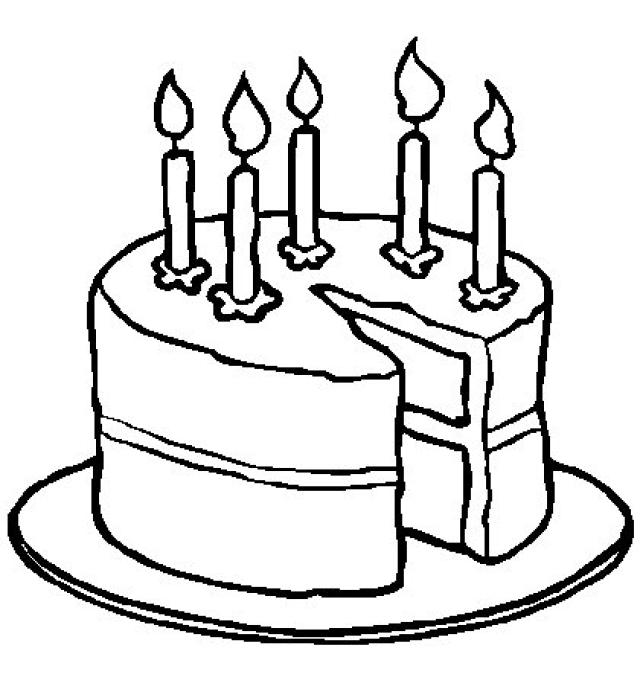 640x689 Birthday Cake Coloring Pages