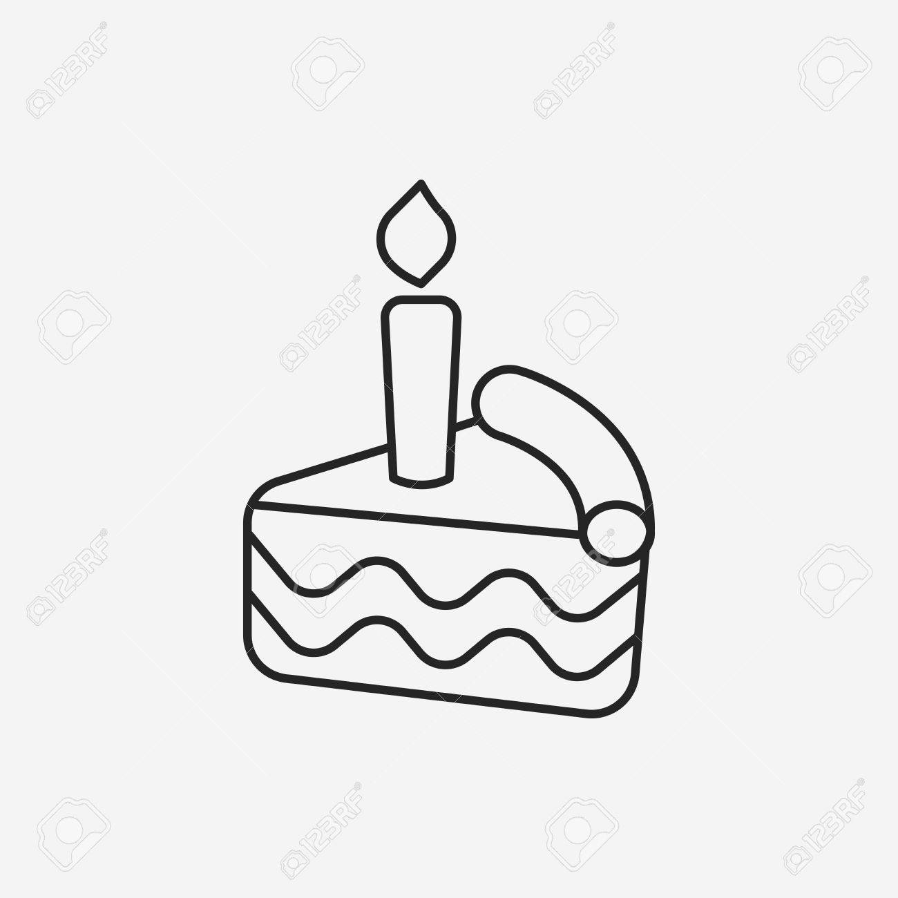 1300x1300 Birthday Cake Line Icon Royalty Free Cliparts, Vectors, And Stock