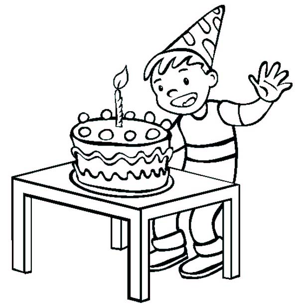 600x612 Birthday Boy Ready To Blow The Candle Coloring Pages Best Place