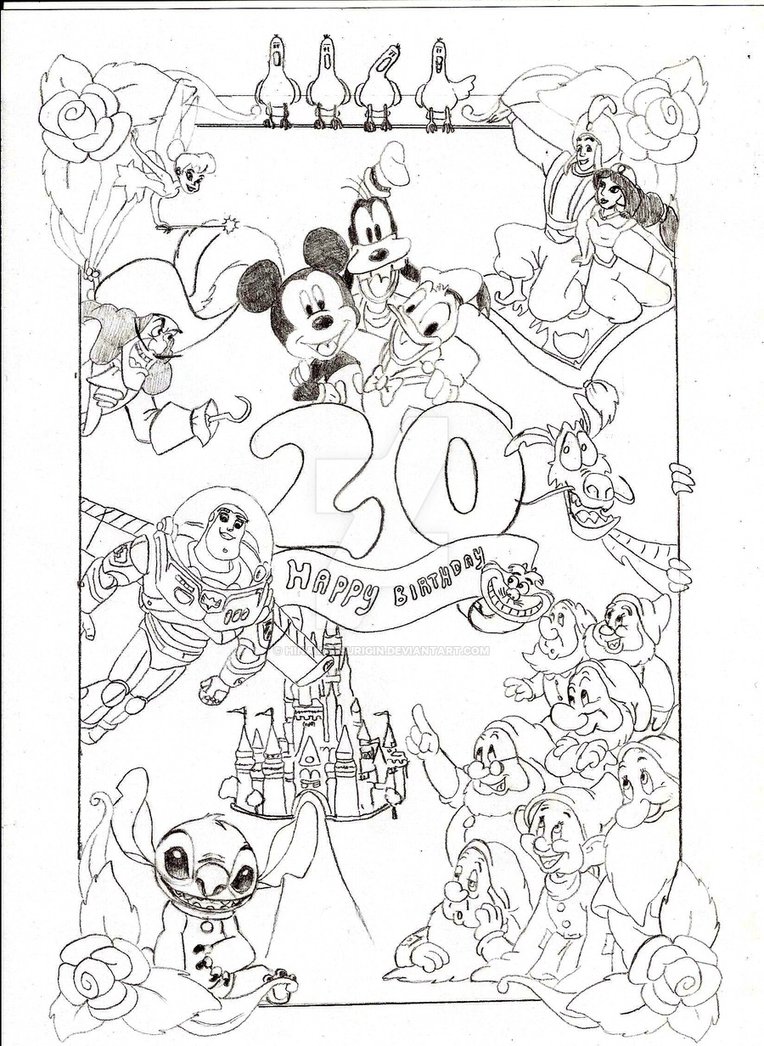 764x1046 Disney Birthday Card By Hinamatsurigin